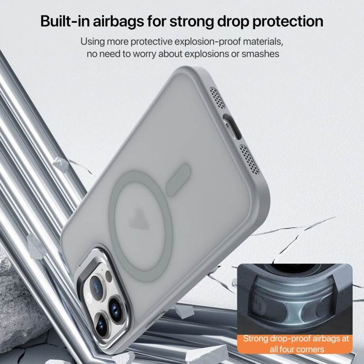 For iPhone 11 Pro Max Skin Feel Lens Holder Magsafe Phone Case(Orange) by buy2fix