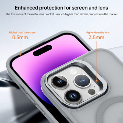 For iPhone 12 mini Skin Feel Lens Holder Magsafe Phone Case(Orange) - iPhone 12 mini Cases by buy2fix | Online Shopping UK | buy2fix