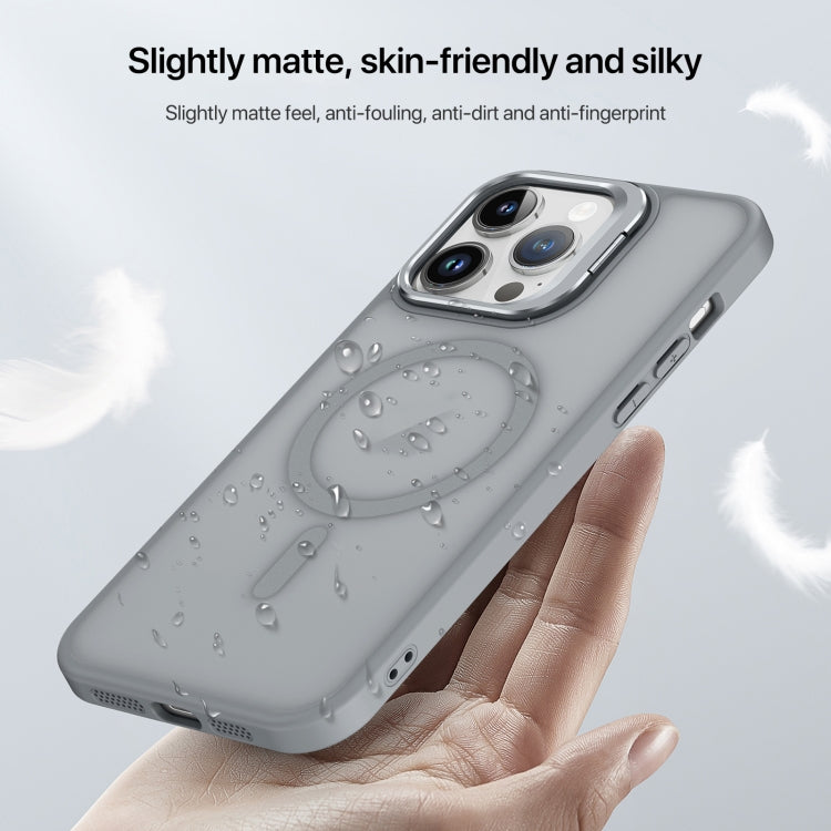 For iPhone 12 mini Skin Feel Lens Holder Magsafe Phone Case(Orange) - iPhone 12 mini Cases by buy2fix | Online Shopping UK | buy2fix