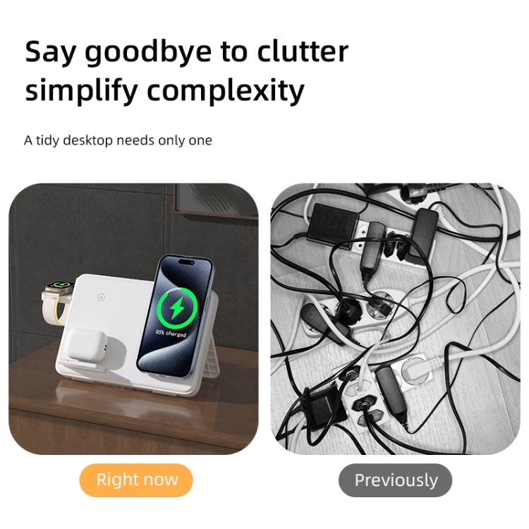 C30 15W 3 in 1 Magnetic Wireless Charger with Night Light(White) by buy2fix