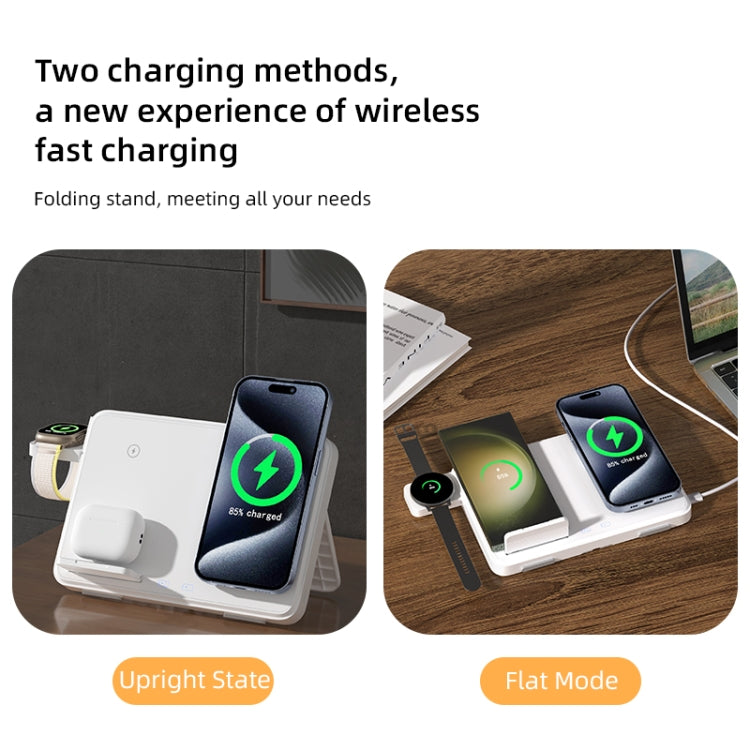 C30 15W 3 in 1 Magnetic Wireless Charger with Night Light(White) by buy2fix