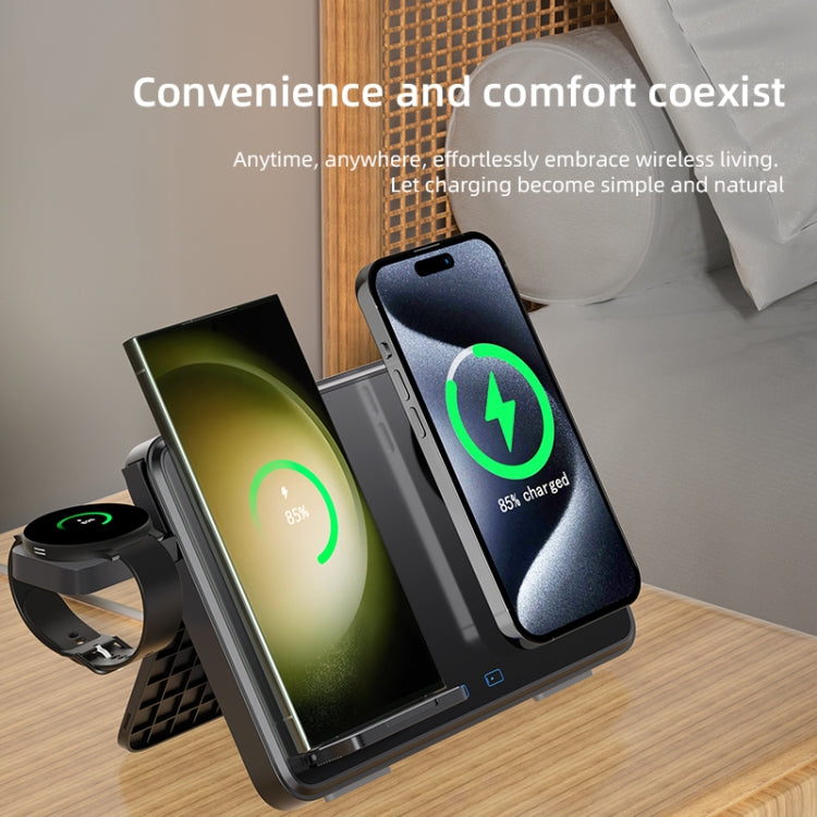 C30 15W 3 in 1 Magnetic Wireless Charger with Night Light(Black) by buy2fix