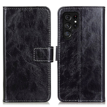 For Samsung Galaxy S25 Ultra 5G Retro Crazy Horse Texture Leather Phone Case(Black) by buy2fix