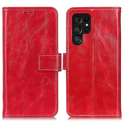 For Samsung Galaxy S25 Ultra 5G Retro Crazy Horse Texture Leather Phone Case(Red) by buy2fix