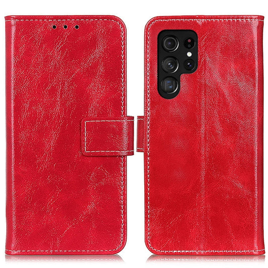For Samsung Galaxy S25 Ultra 5G Retro Crazy Horse Texture Leather Phone Case(Red) by buy2fix
