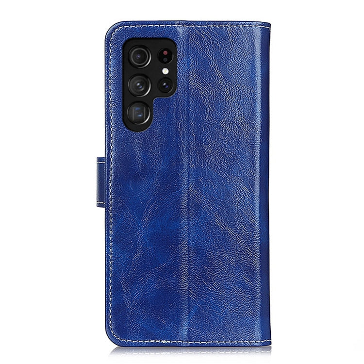 For Samsung Galaxy S25 Ultra 5G Retro Crazy Horse Texture Leather Phone Case(Blue) by buy2fix
