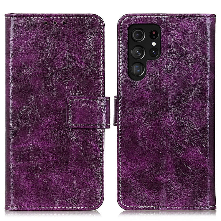 For Samsung Galaxy S25 Ultra 5G Retro Crazy Horse Texture Leather Phone Case(Purple) by buy2fix