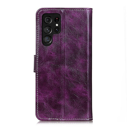 For Samsung Galaxy S25 Ultra 5G Retro Crazy Horse Texture Leather Phone Case(Purple) by buy2fix