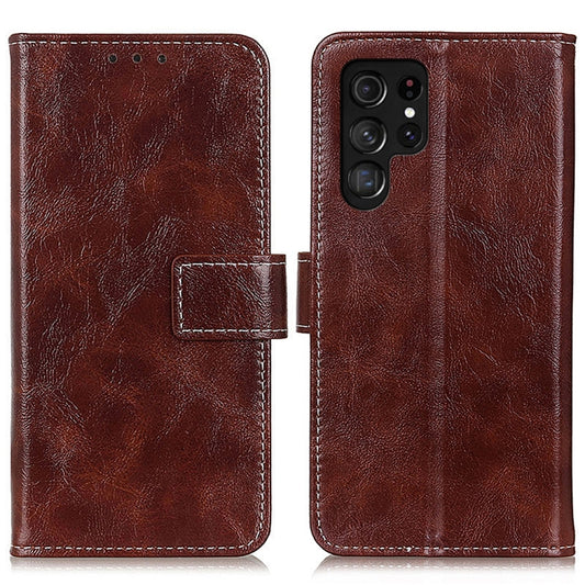 For Samsung Galaxy S25 Ultra 5G Retro Crazy Horse Texture Leather Phone Case(Brown) by buy2fix
