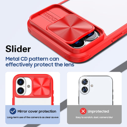For iPhone 16 Pro Max Sliding Camshield Acrylic Hybrid TPU Phone Case(Red) by buy2fix