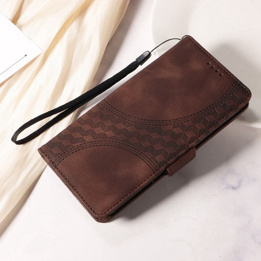 For Redmi K70 / K70 Pro Embossed Rhombus Starry Leather Phone Case(Brown) - Xiaomi Cases by buy2fix | Online Shopping UK | buy2fix
