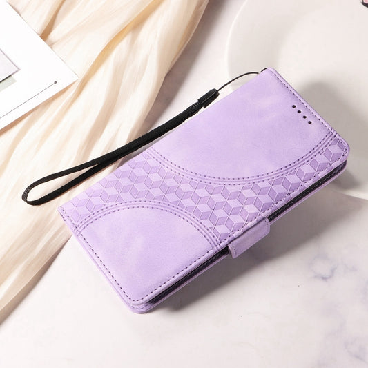 For Redmi K70 / K70 Pro Embossed Rhombus Starry Leather Phone Case(Purple) - Xiaomi Cases by buy2fix | Online Shopping UK | buy2fix