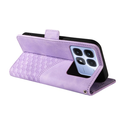 For Redmi K70 Ultra Embossed Rhombus Starry Leather Phone Case(Purple) - Xiaomi Cases by buy2fix | Online Shopping UK | buy2fix