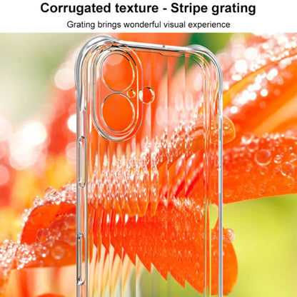 For iPhone 16 IMAK Corrugated Texture Airbag TPU Phone Case(Transparent) by imak