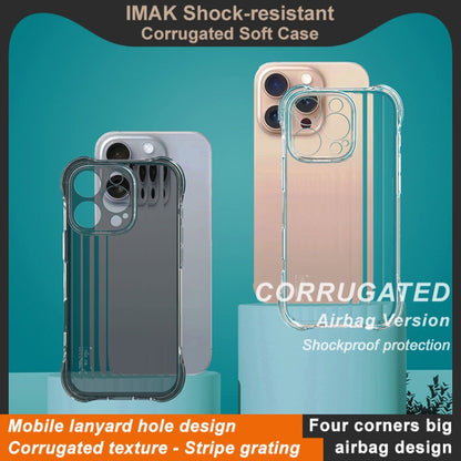 For iPhone 16 Pro IMAK Corrugated Texture Airbag TPU Phone Case(Transparent Black) by imak