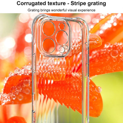 For iPhone 16 Pro IMAK Corrugated Texture Airbag TPU Phone Case(Transparent Black) by imak