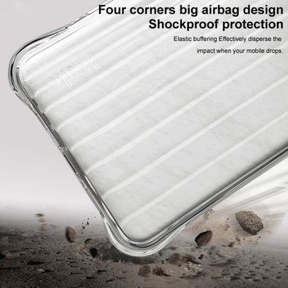 For iPhone 16 IMAK Corrugated Texture Airbag TPU Phone Case(Transparent) by imak