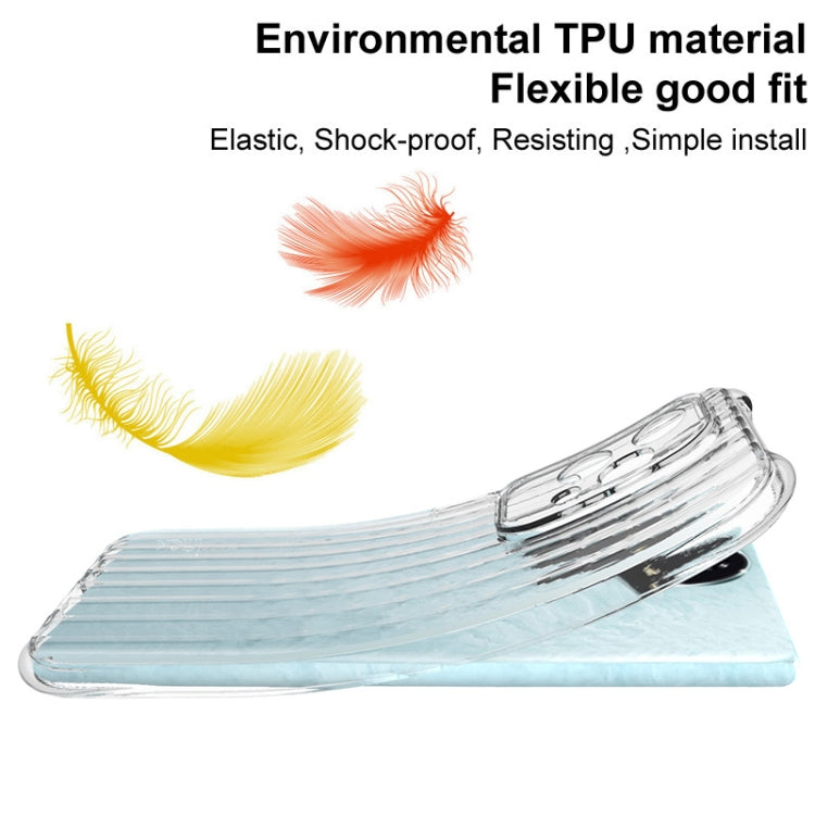 For iPhone 16 Pro IMAK Corrugated Texture Airbag TPU Phone Case(Transparent Black) by imak