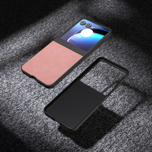 For Motorola Razr 50 PU Leather Frosted Phone Case(Pink) by buy2fix