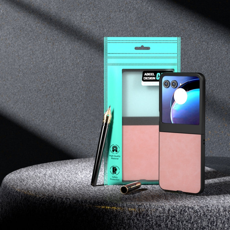 For Motorola Razr 50 PU Leather Frosted Phone Case(Pink) by buy2fix