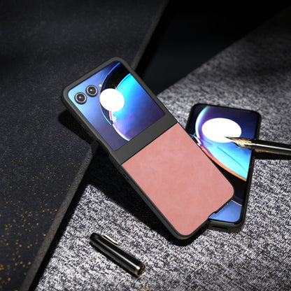 For Motorola Razr 50 PU Leather Frosted Phone Case(Pink) by buy2fix