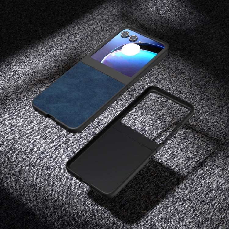 For Motorola Razr 50 PU Leather Frosted Phone Case(Blue) by buy2fix