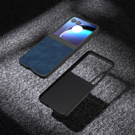 For Motorola Razr 50 PU Leather Frosted Phone Case(Blue) by buy2fix