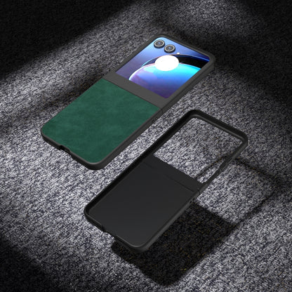 For Motorola Razr 50 PU Leather Frosted Phone Case(Green) by buy2fix