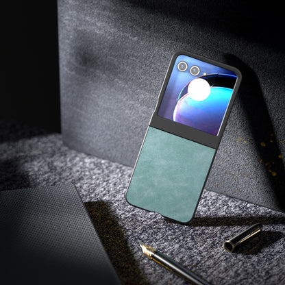 For Motorola Razr 50 PU Leather Frosted Phone Case(Light Blue) by buy2fix