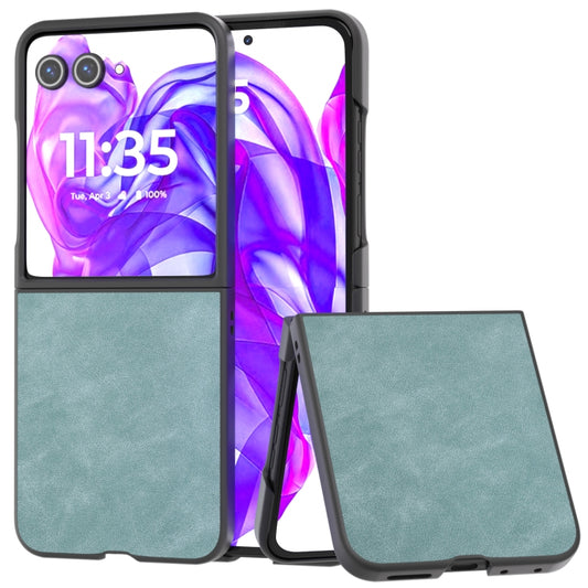 For Motorola Razr 50 Ultra PU Leather Frosted Phone Case(Light Blue) by buy2fix
