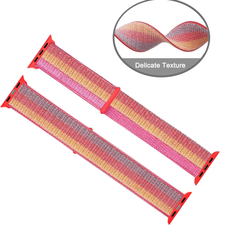 For Apple Watch Ultra 49mm&Watch Ultra 2 49mm / Series 9&8&7 45mm / SE 3&SE 2&6&SE&5&4 44mm / 3&2&1 42mm Nylon Loop Watch Band(Yellow Orange) by buy2fix