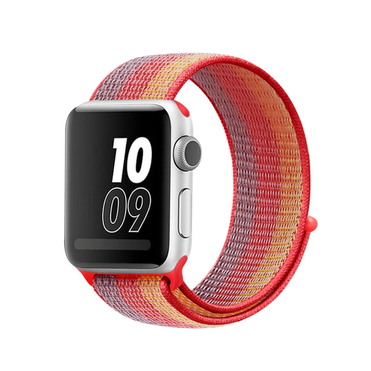 For Apple Watch Ultra 49mm&Watch Ultra 2 49mm / Series 9&8&7 45mm / SE 3&SE 2&6&SE&5&4 44mm / 3&2&1 42mm Nylon Loop Watch Band(Yellow Orange) by buy2fix