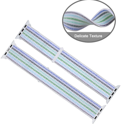 Nylon Loop Watch Band For Apple Watch Ultra 49mm&Watch Ultra 2 49mm / Series 9&8&7 45mm / SE 3&SE 2&6&SE&5&4 44mm / 3&2&1 42mm (Pinstripe Blue) by buy2fix