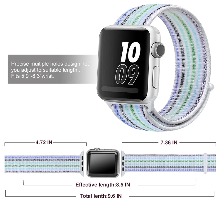 Nylon Loop Watch Band For Apple Watch Ultra 49mm&Watch Ultra 2 49mm / Series 9&8&7 45mm / SE 3&SE 2&6&SE&5&4 44mm / 3&2&1 42mm (Pinstripe Blue) by buy2fix