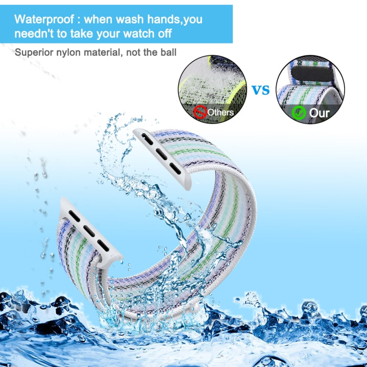 Nylon Loop Watch Band For Apple Watch Ultra 49mm&Watch Ultra 2 49mm / Series 9&8&7 45mm / SE 3&SE 2&6&SE&5&4 44mm / 3&2&1 42mm (Pinstripe Blue) by buy2fix