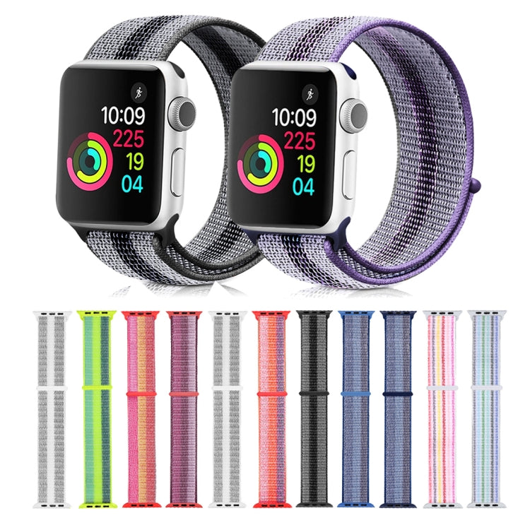 Nylon Loop Watch Band For Apple Watch Ultra 49mm&Watch Ultra 2 49mm / Series 9&8&7 45mm / SE 3&SE 2&6&SE&5&4 44mm / 3&2&1 42mm (Pinstripe Blue) by buy2fix