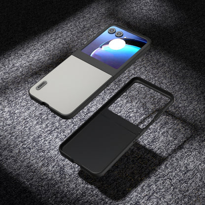 For Motorola Razr 50 ABEEL Genuine Leather Elegant Phone Case(White) by buy2fix