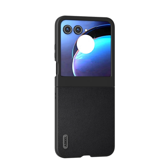 For Motorola Razr 50 ABEEL Genuine Leather Elegant Phone Case(Black)