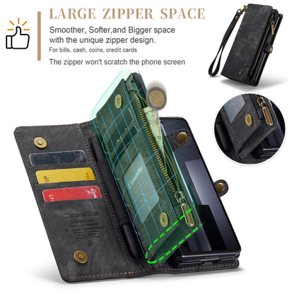 For Samsung Galaxy Z Fold6 5G CaseMe 008 Multifunctional Zipper Wallet Leather Phone Case with Lanyard(Black) by CaseMe