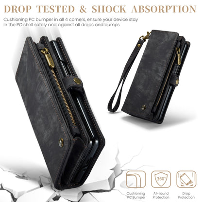 For Samsung Galaxy Z Fold6 5G CaseMe 008 Multifunctional Zipper Wallet Leather Phone Case with Lanyard(Black) by CaseMe