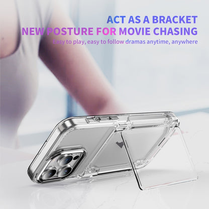 For iPhone 16 Pro Max Card Holder Acrylic Hybrid TPU Phone Case(Transparent) by buy2fix