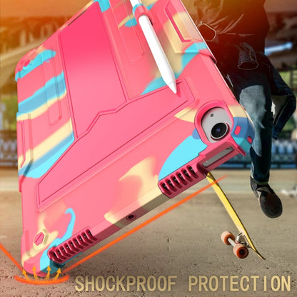 For iPad Air 11 2025 /  2024 T Holder Robot Silicone Hybrid PC Tablet Case(Camouflage Rose Red) - iPad Air 11 2025 / 2024 Cases by buy2fix | Online Shopping UK | buy2fix