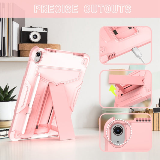 For iPad Air 11 2025 /  2024 T Holder Robot Silicone Hybrid PC Tablet Case(Rose Gold) - iPad Air 11 2025 / 2024 Cases by buy2fix | Online Shopping UK | buy2fix