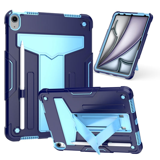 For iPad Air 11 2025 /  2024 T Holder Robot Silicone Hybrid PC Tablet Case(Navy Blue Blue) - iPad Air 11 2025 / 2024 Cases by buy2fix | Online Shopping UK | buy2fix