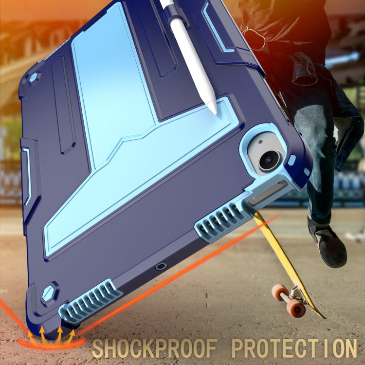 For iPad Air 11 2025 /  2024 T Holder Robot Silicone Hybrid PC Tablet Case(Navy Blue Blue) - iPad Air 11 2025 / 2024 Cases by buy2fix | Online Shopping UK | buy2fix