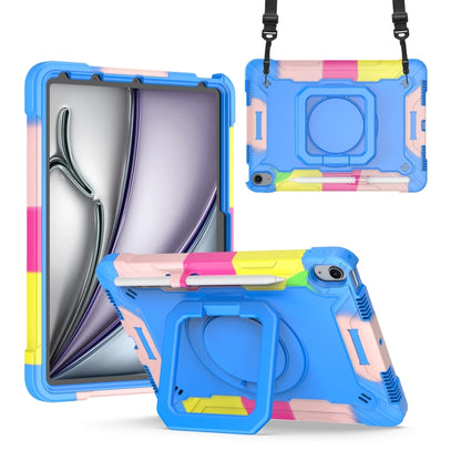 For iPad Air 11 2025 / 2024 Handle Grip Holder Silicone Hybrid PC Tablet Case with Strap(Camouflage Blue) - iPad Air 11 2025 / 2024 Cases by buy2fix | Online Shopping UK | buy2fix