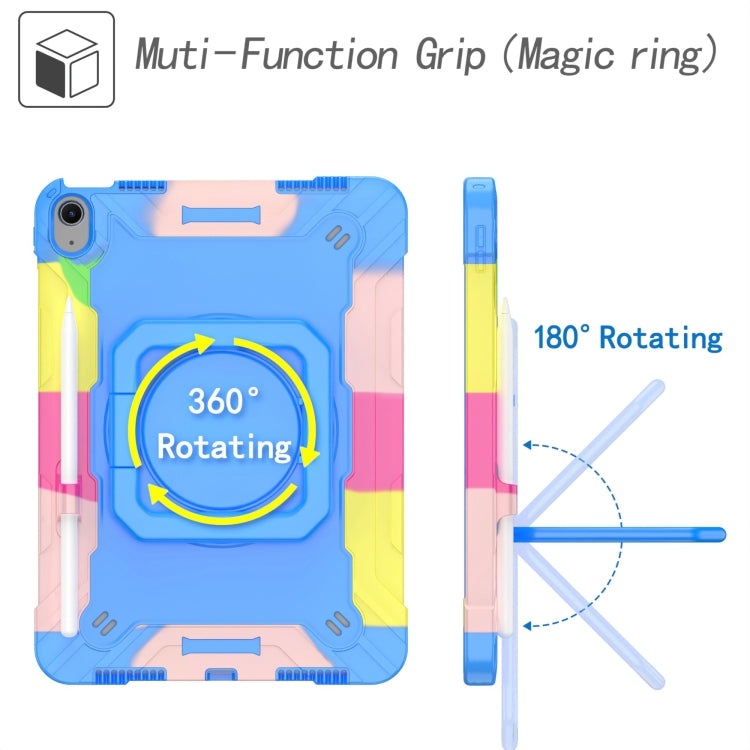 For iPad Air 11 2025 / 2024 Handle Grip Holder Silicone Hybrid PC Tablet Case with Strap(Camouflage Blue) - iPad Air 11 2025 / 2024 Cases by buy2fix | Online Shopping UK | buy2fix