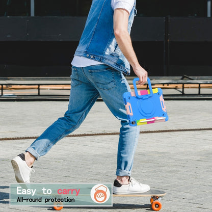 For iPad Air 11 2025 / 2024 Handle Grip Holder Silicone Hybrid PC Tablet Case with Strap(Camouflage Blue) - iPad Air 11 2025 / 2024 Cases by buy2fix | Online Shopping UK | buy2fix