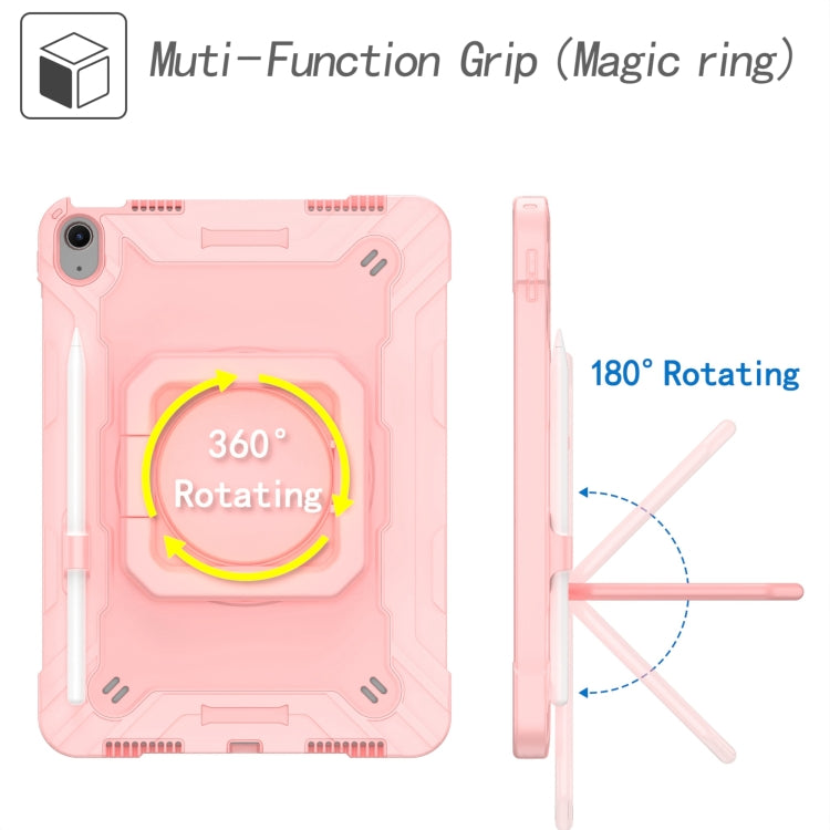 For iPad Air 11 2025 / 2024 Handle Grip Holder Silicone Hybrid PC Tablet Case with Strap(Rose Gold) - iPad Air 11 2025 / 2024 Cases by buy2fix | Online Shopping UK | buy2fix