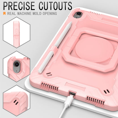 For iPad Air 11 2025 / 2024 Handle Grip Holder Silicone Hybrid PC Tablet Case with Strap(Rose Gold) - iPad Air 11 2025 / 2024 Cases by buy2fix | Online Shopping UK | buy2fix